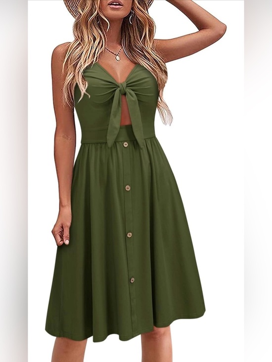 None Dresses & Skirts - 🆕Women's Tie-Front Midi Dress